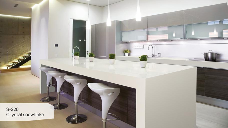 Кварцевый камень Grandex «S-220 Crystal snowflake» ОПТ фото 4