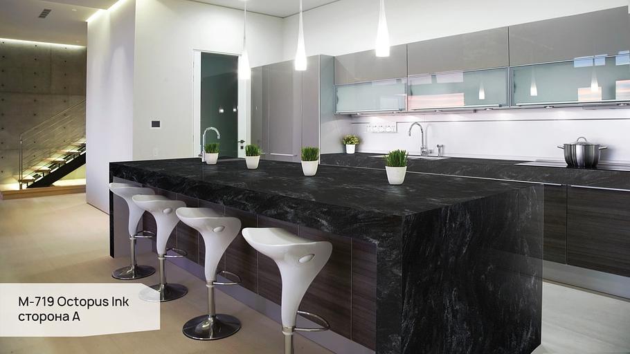 Кварцевый камень Grandex «M-719 А Octopus Ink» ОПТ фото 3