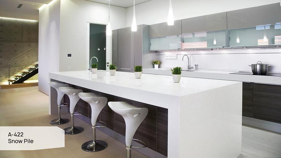 Кварцевый камень Grandex «A-422 Snow Pile» ОПТ фото 3