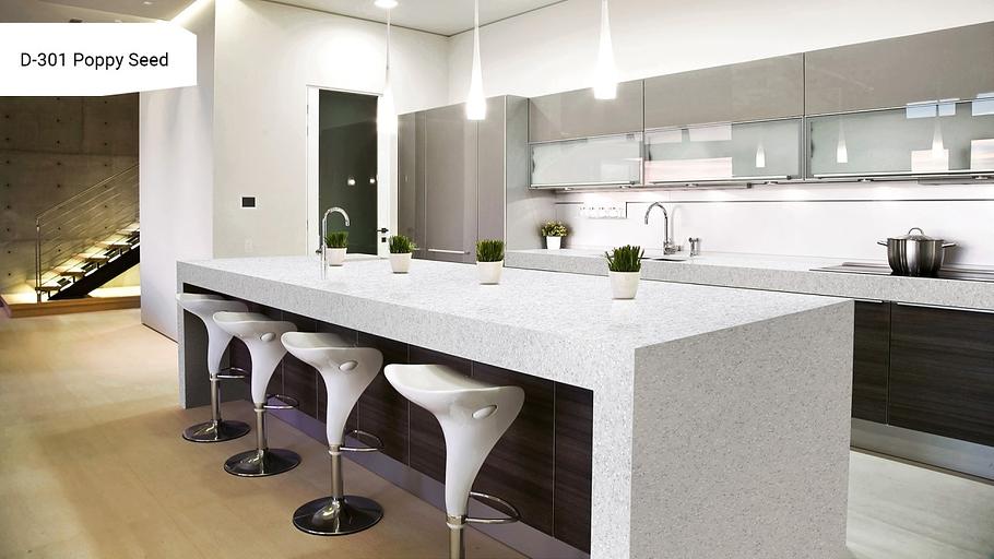 Кварцевый камень Grandex «D-301 Poppy Seed» ОПТ фото 3