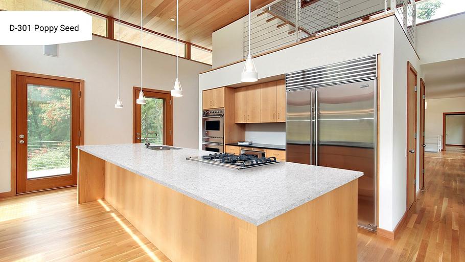 Кварцевый камень Grandex «D-301 Poppy Seed» ОПТ фото 4