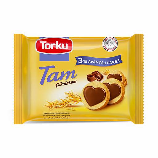Печенье Torku «Tam» цельнозерновое с молочным шоколадом и молочным кремом 249 г ОПТ фото 1