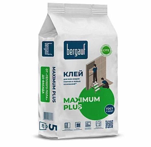 Клей для всех видов плитки и любого основания Bergauf «Maximum Plus» 5 кг ОПТ фото 1