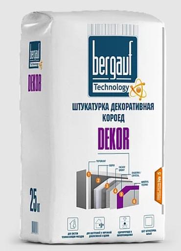 Штукатурка декоративная короед Bergauf «Dekor» белый 25 кг ОПТ фото 1