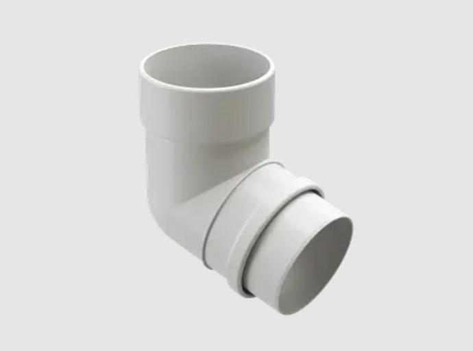 Водосток ПВХ Docke Lux Колено 72° «LUX» пломбир фото 1