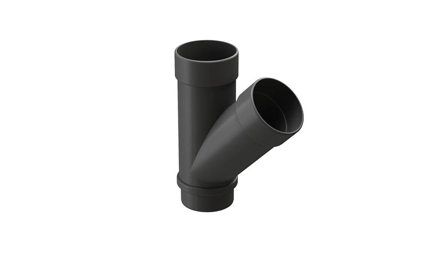 Водосток ПВХ Docke Lux Тройник 45° «LUX» графит фото 1