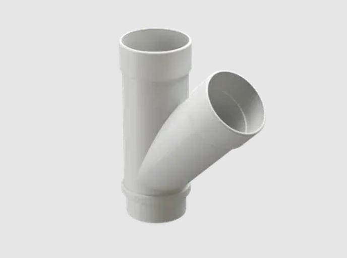 Водосток ПВХ Docke Lux Тройник 45° «LUX» пломбир фото 1