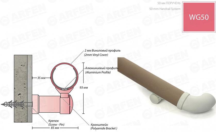 Поручень Arfen «WG50» ОПТ фото 2