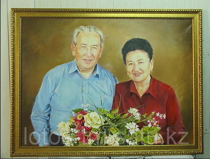Двойной портрет маслом на холсте по фото на заказ от творческой мастерской «Лотос» г. Астана фото 1
