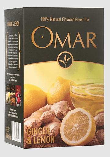 Чай зеленый Omar «Ginger & Lemon» 100 г ОПТ фото 1