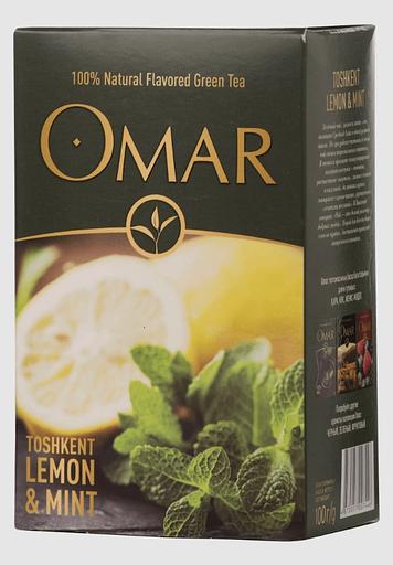 Чай зеленый Omar «Toshkent lemon & mint» 100 г ОПТ фото 1