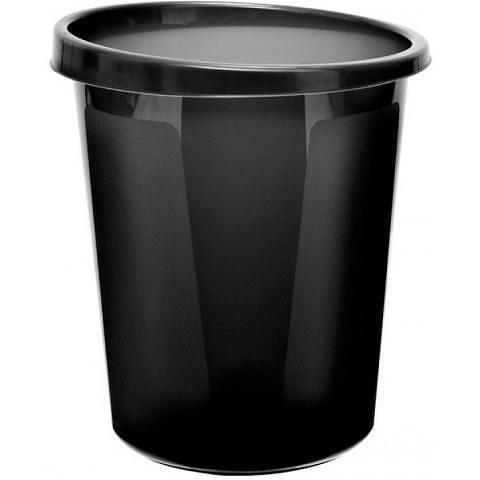 Корзина для бумаг 9л, цельная, черный, СТАММ КР60 фото 1