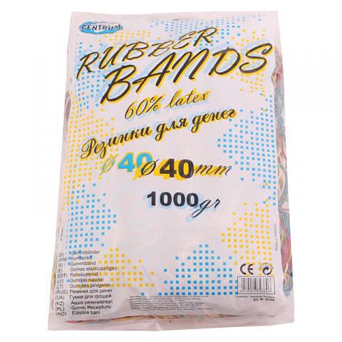 Резинки для денег d-40 мм, 1000 г, (80% латекс), ассорти Centrum фото 1