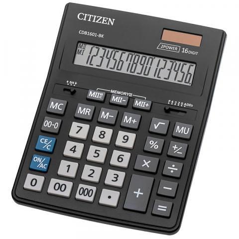 Калькулятор 16 разрядов CDB1601BK, 205x155x35мм, черный, Citizen Business Line фото 1
