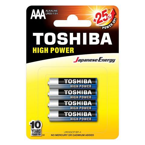 Батарейка Toshiba High Power, AAА/LR03 GCP BP-4, 4 шт фото 1