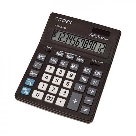 Калькулятор 12 разрядов CDB1201-BK, 205x155x35мм, черный, Citizen Business Line фото 1