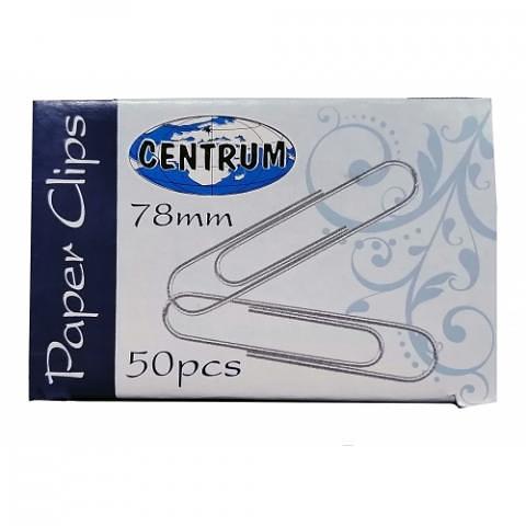 Скрепки 78мм круглые никелированные, 50шт, Centrum фото 1