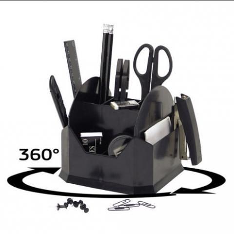 Органайзер настольный 15 предметов, вращающийся, черный, Attache фото 1