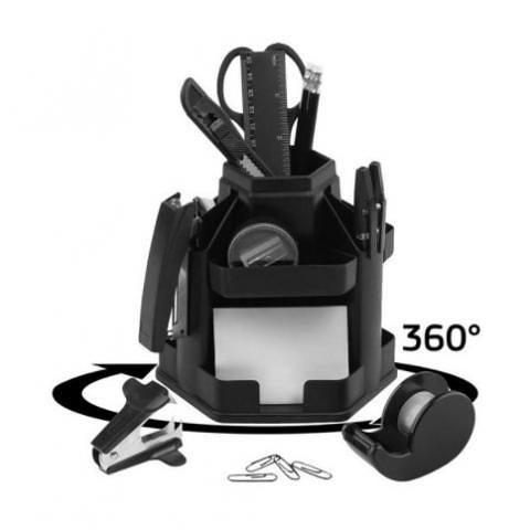 Органайзер настольный 17 предметов, вращающийся, черный, Attache фото 1