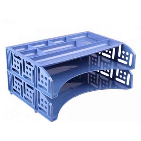 Набор из 2-х горизонтальных лотков и органайзера FIELD, голубой Berlin, СТАММ ЛТ695 фото 1