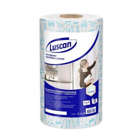 Салфетки хозяйственные, в рулоне, 45гр, 100 шт, с принтом, вискоза, Luscan фото 1