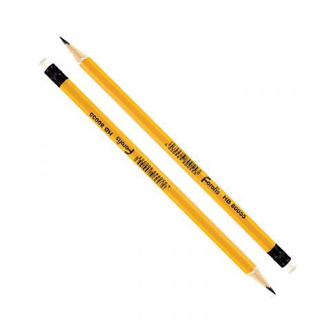 Карандаш простой HB, с белым ластиком, заточенный, желтый корпус, Forofis фото 1