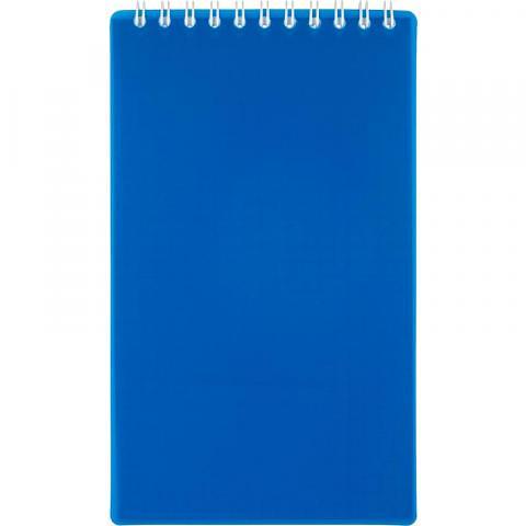 Блокнот на спирали 100х170мм, 80л., клетка, пластиковая обложка, синий, Attache фото 1