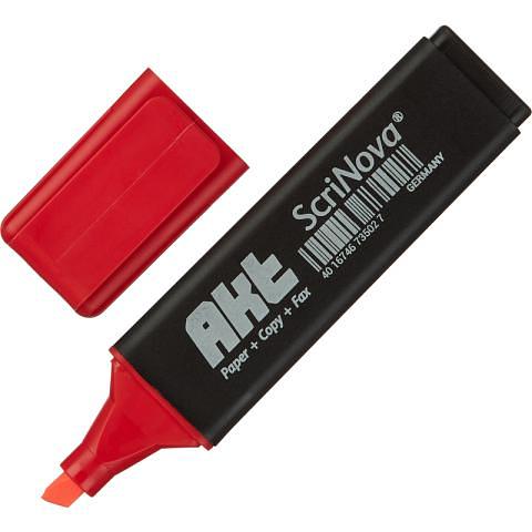 Маркер текстовой, скошенный, 1-5 мм, красный, ScriNova Akt фото 1