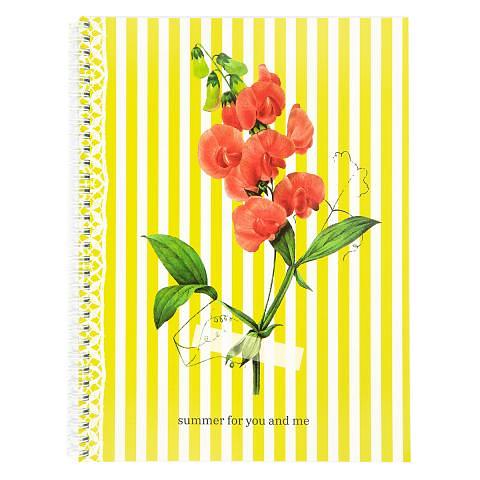 Тетрадь общая на спирали А4, 80 л., клетка, Flowers, желтый, SVT_800421_04, SVETOCH фото 1