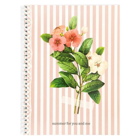 Тетрадь общая на спирали А4, 80 л., клетка, Flowers, розовый, SVT_800421_01, SVETOCH фото 1