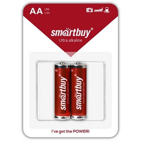 Батарейка Smartbuy Alkaline Ultra, AA LR6/2BL, 2 шт (SBBA-2A02B) фото 1