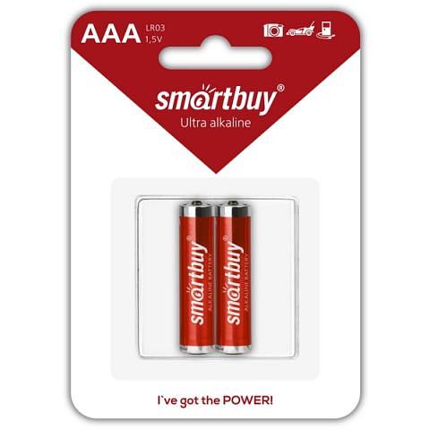 Батарейка Smartbuy Alkaline Ultra, AAA LR03/2BL, 2 шт (SBBA-3A02B) фото 1