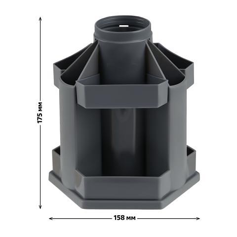 Органайзер настольный пустой, вращающийся ОР201 Maxi desk, серый, СТАММ фото 1