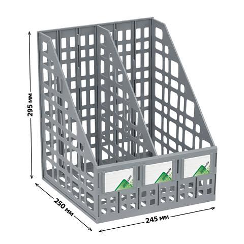 Лоток вертикальный сборный 2 отделения, серый, СТАММ ЛТ815 фото 1