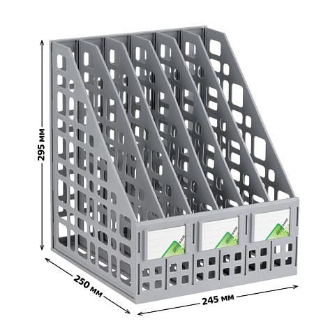 Лоток вертикальный сборный 6 отделений, серый, СТАММ ЛТ86 фото 1
