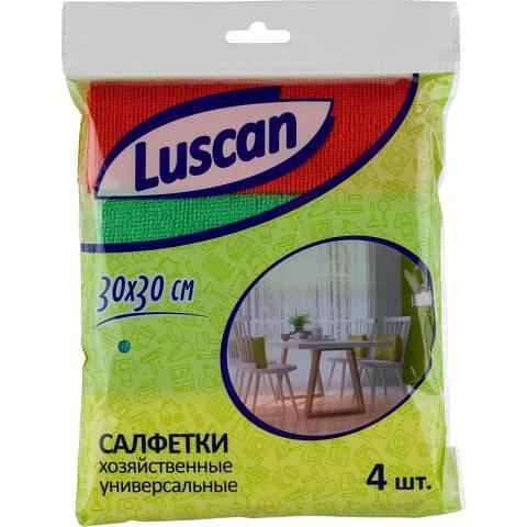 Салфетка из микроволокна 30х30 см, 4 шт, 220 гр, Luscan фото 1