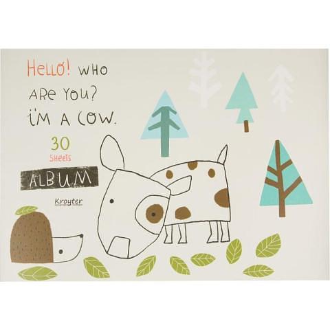 Альбом для рисования, А4, 30л., склейка, Kroyter Аnimals 64553 фото 1