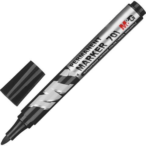Маркер перманентный, 2,3 мм, круглый наконечник, черный, M&G фото 1