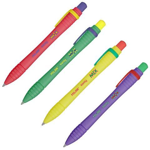 Ручка шариковая автом. 1,0мм Sway Mix, синий, корпус ассорти, Milan фото 1