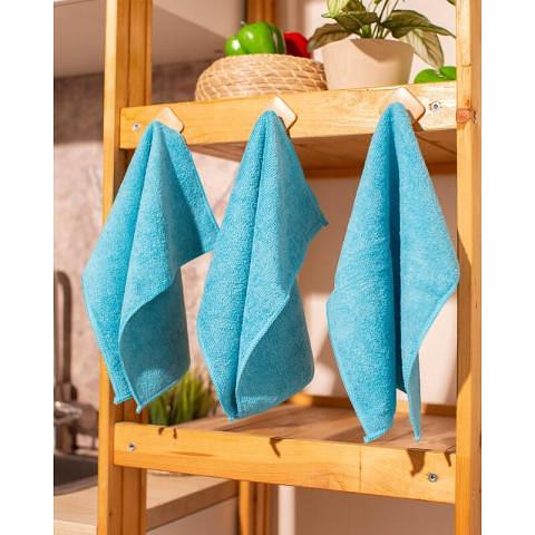 Салфетка из микроволокна 30х30 см, 3 шт, 300 гр, синий, Luscan фото 1