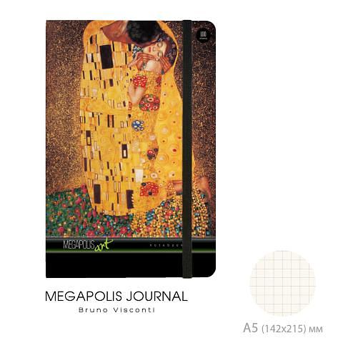 Записная книжка А5, 100л., клетка, MEGAPOLIS JOURNAL ART, на резинке, Bruno Visconti 3-477/01 фото 1