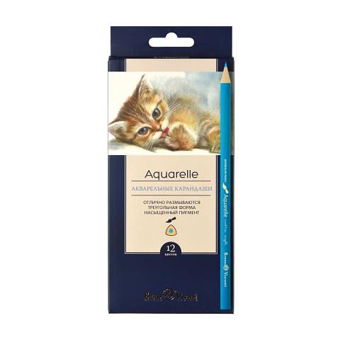 Карандаши цветные акварельные, 12 цветов, Aquarelle, Bruno Visconti 30-0034 фото 1
