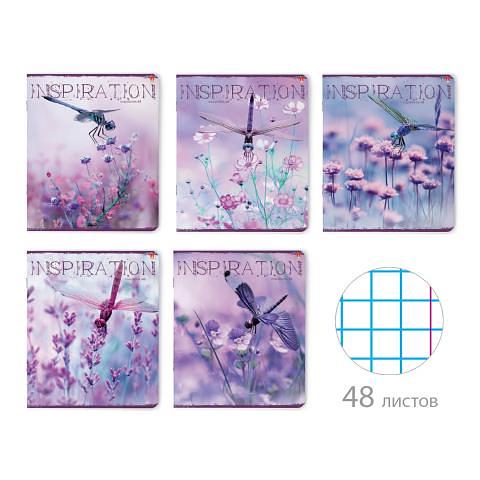 Тетрадь общая на скобе А5, 48л., клетка, Лавандовое настроение, Альт 7-48-598 фото 1