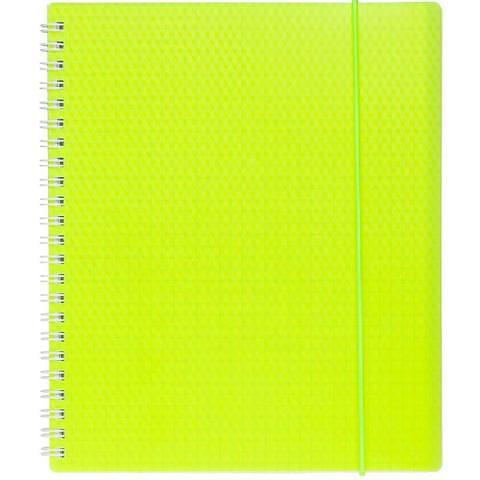 Бизнес-тетрадь на спирали А5, 80 л., клетка, пластиковая обложка, желтый, Hatber Diamond Neon 054425 фото 1