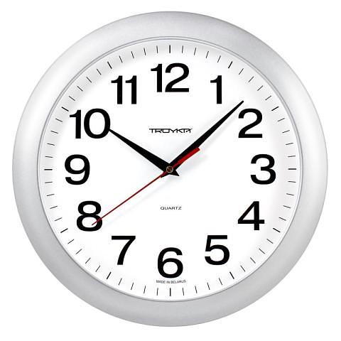 Часы настенные Troyka 11170100, d-290 мм, серебристый фото 1