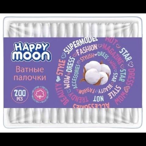 Ватные палочки косметические, 200 шт, Happy Moon фото 1