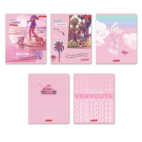 Тетрадь общая на скобе А5, 96 л., клетка, Розовое настроение, 96ТСК5_12_3_1, SVETOCH фото 1