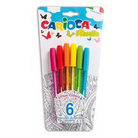 Набор шариковых ручек 1,0мм Fiorella, 6 цветов, Carioca 42774 фото 1