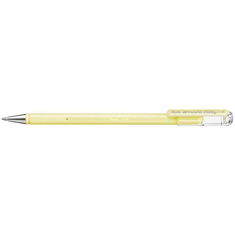 Ручка гелевая 0,8мм Hybrid Milky, пастельный желтый, Pentel K108-PG фото 1