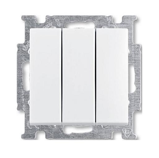 Выключатель с клавишей, 3-клавишный, 16A, Basic 55, альпийский белый 106/3/1 UC-94-507 фото 1